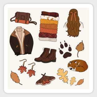 Fall Moodboard Series Autumn Fox Sticker